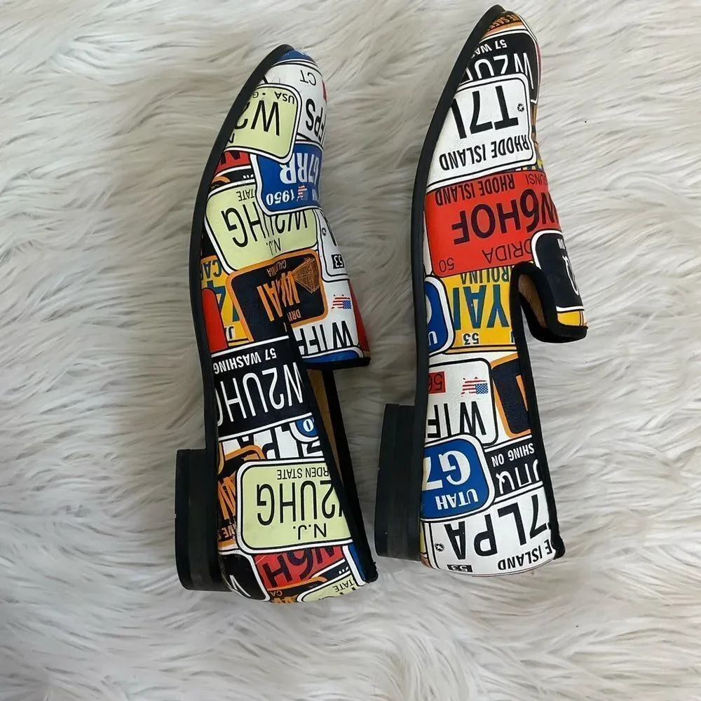 NEW Meijiana multi color License Plate Print Slip On Loaders 10